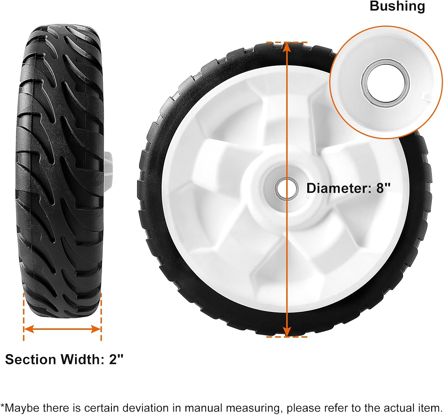 Ruedas de repuesto 115-4695 compatibles con cortacésped Toro  Rueda de tracción trasera de 8 pulgadas, engranaje de plástico compatible con
