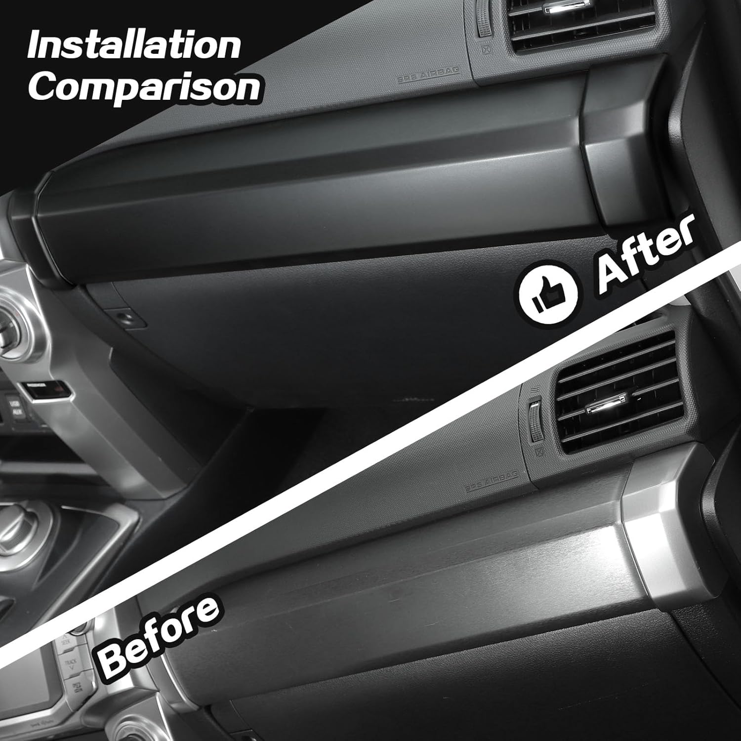 JeCar Cubierta de panel de tablero de consola central para 4Runner Accesorios interiores para Toyota 4Runner 2010-2023 Cubierta de tablero lateral