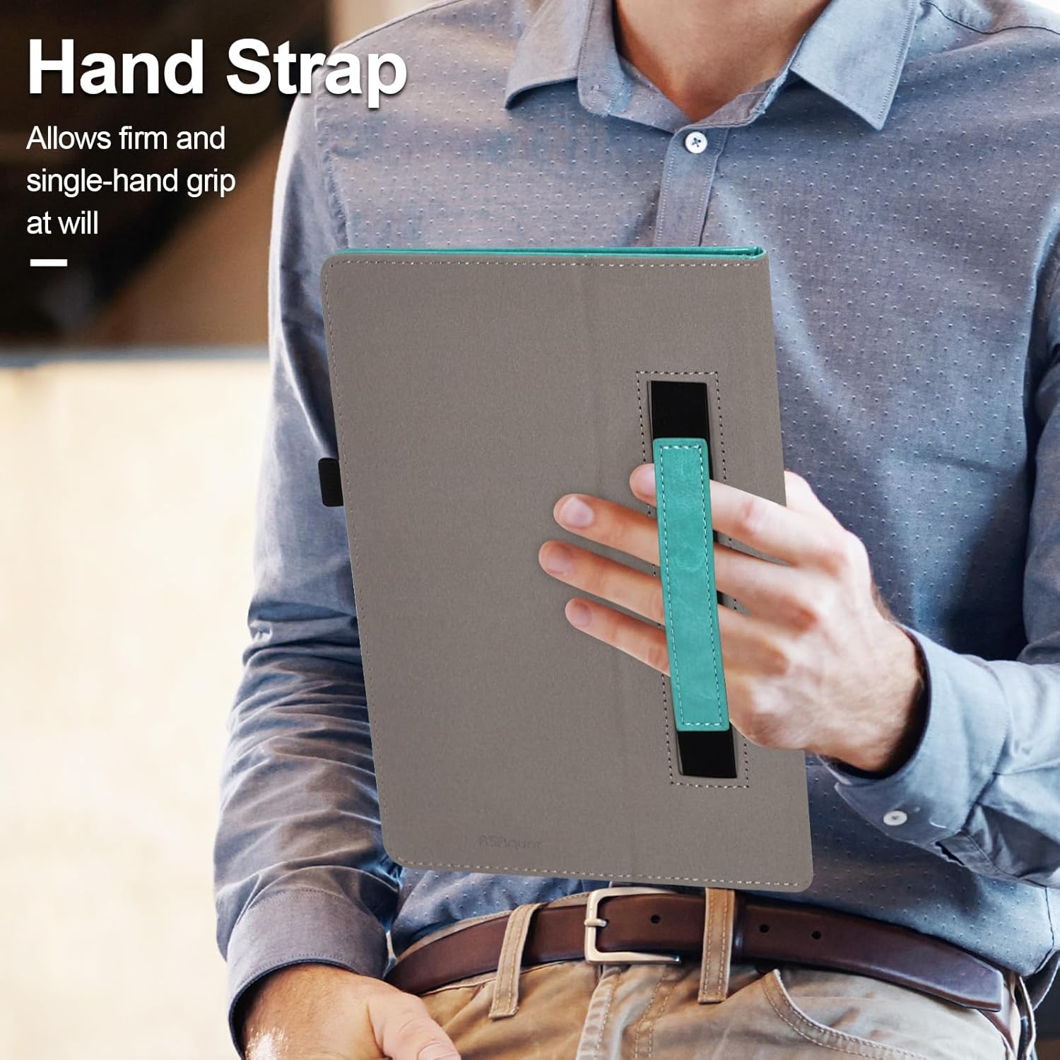 RSAquar Funda para T-Mobile Revvl Tab 5G 2023 lanzada, funda de poliuretano premium con encendido automático, correa de mano y soporte plegable,