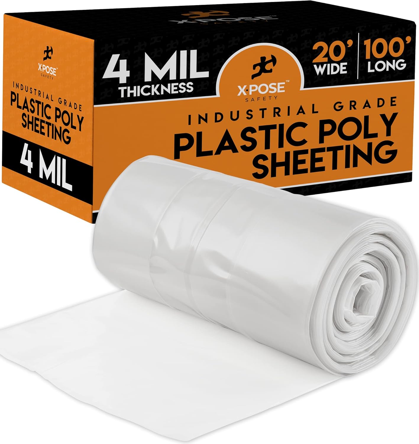 Xpose Safety – Lona de plástico resistente de 4 milímetros de grosor, cubierta impermeable para equipos de protección contra vapor y polvo, para uso