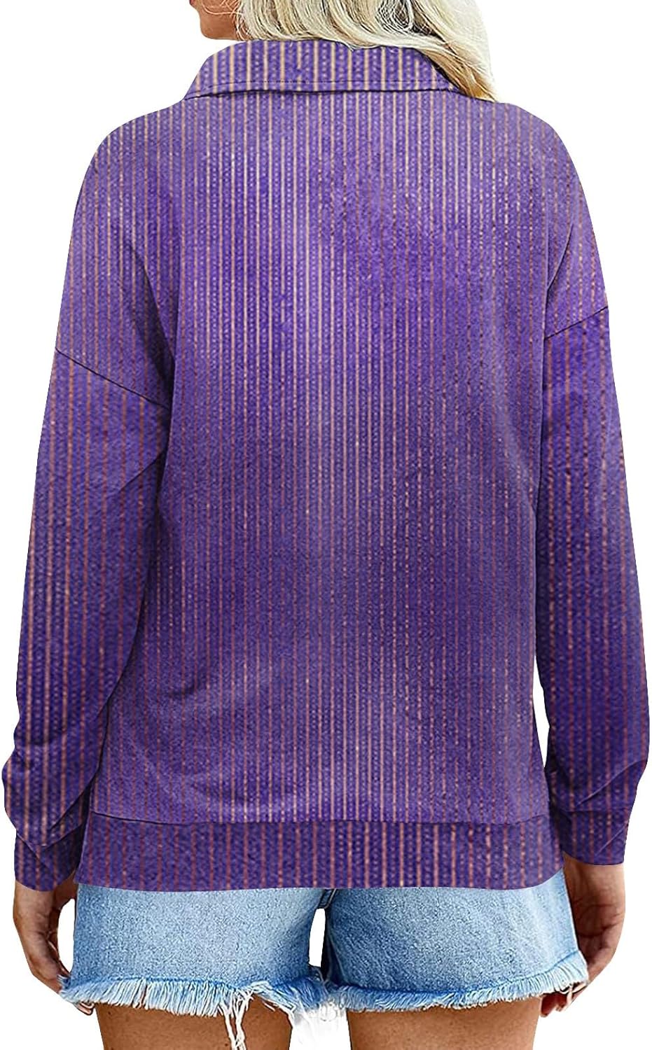 Kenvina Sudadera de manga larga con cremallera de 14 para mujer, blusa atlética de moda, ajuste holgado, casual, manga larga