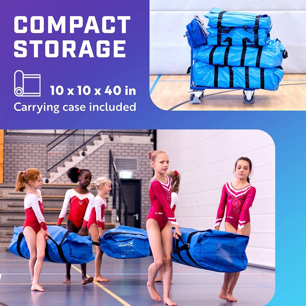AirTrack Tapete inflable de gimnasia con bomba de aire, 3 pies, 10 pies, 13 pies, 16 pies, 20 pies, tapete de aire grueso para yoga, animadoras,