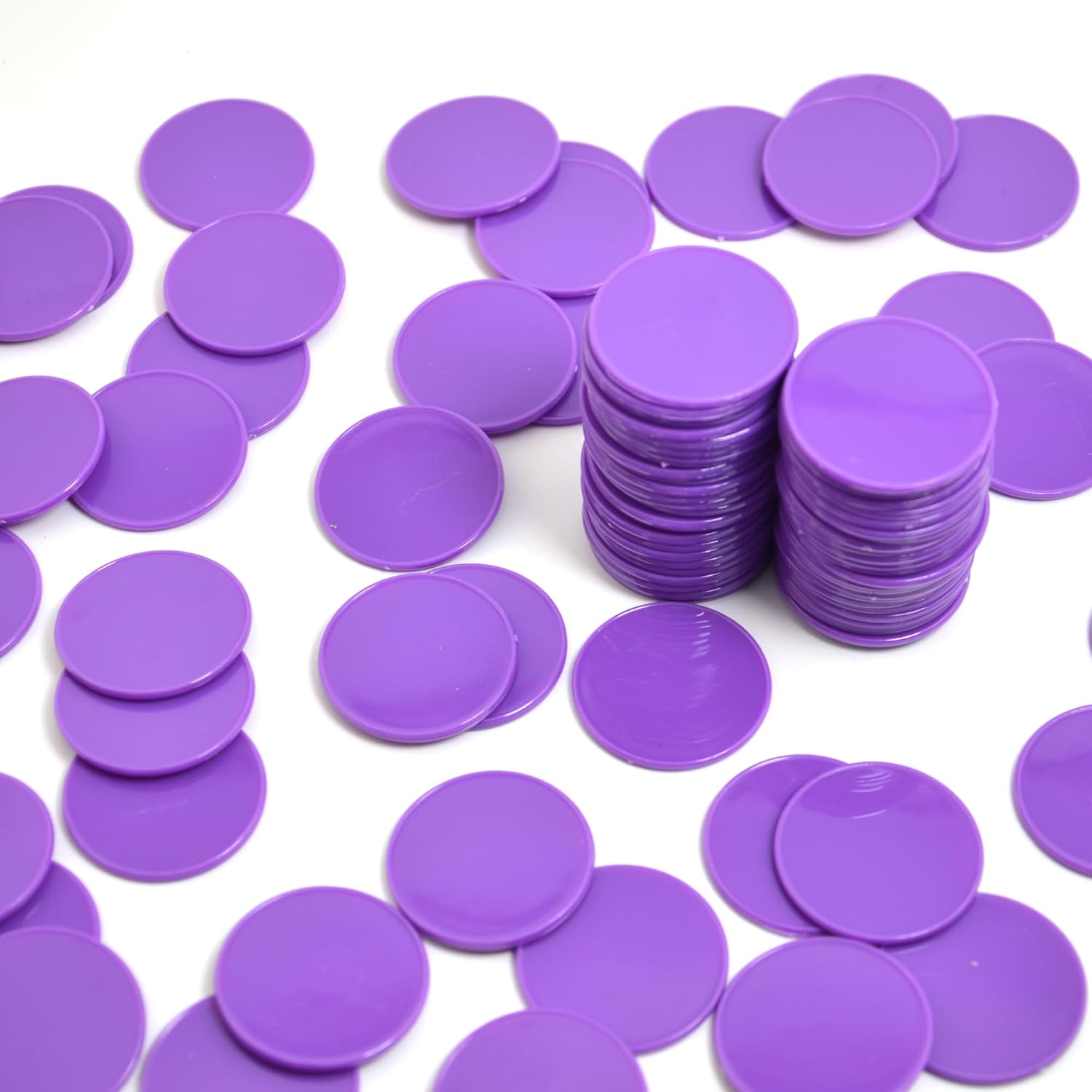 Smartdealspro 100pcs 32mm1.26 Inch Opaque Plastic Learning Counters Disks Mini Poker Chips Game Tokens with Storage Box
