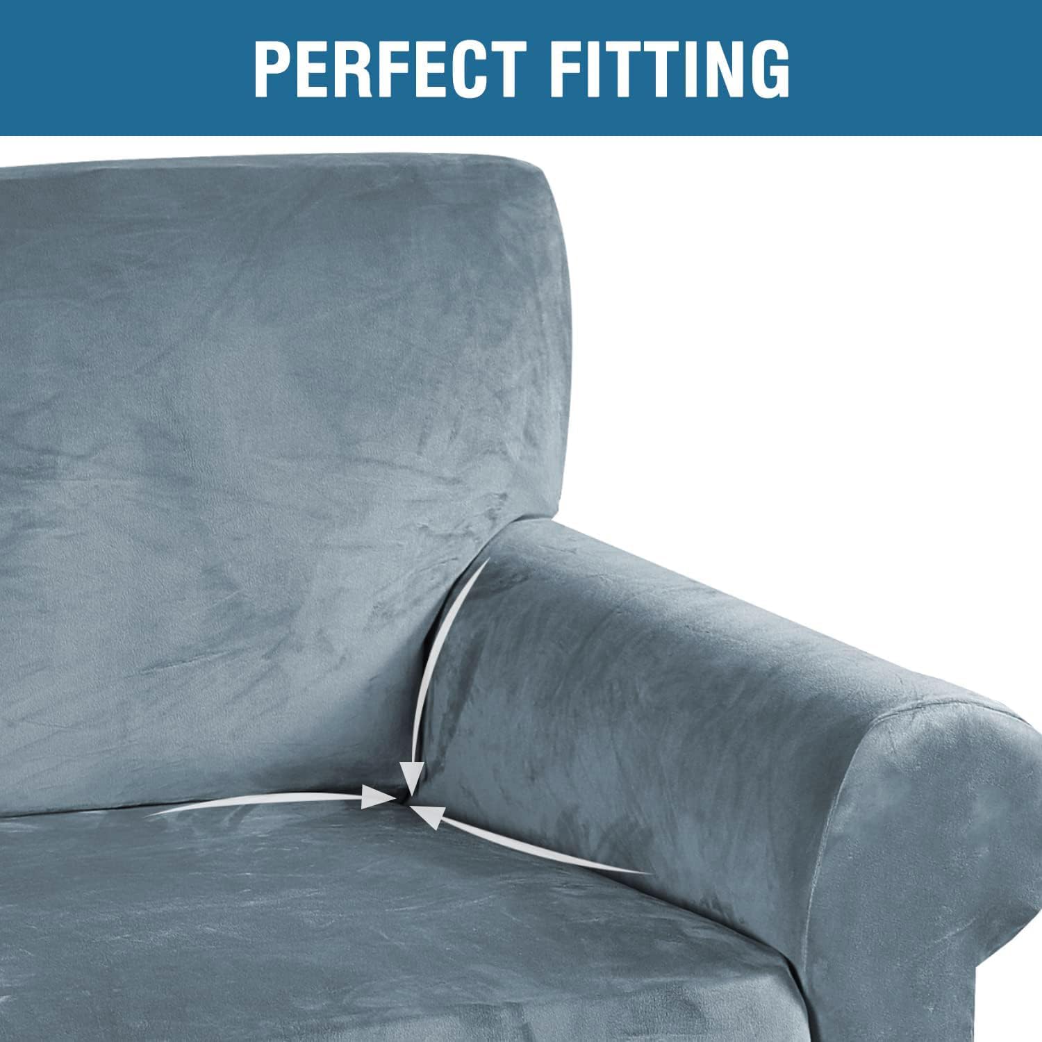 H.VERSAILTEX – Funda elástica de terciopelo para sillón, 1 funda para sillón o butaca de sala de estar, funda para muebles hecha de terciopelo