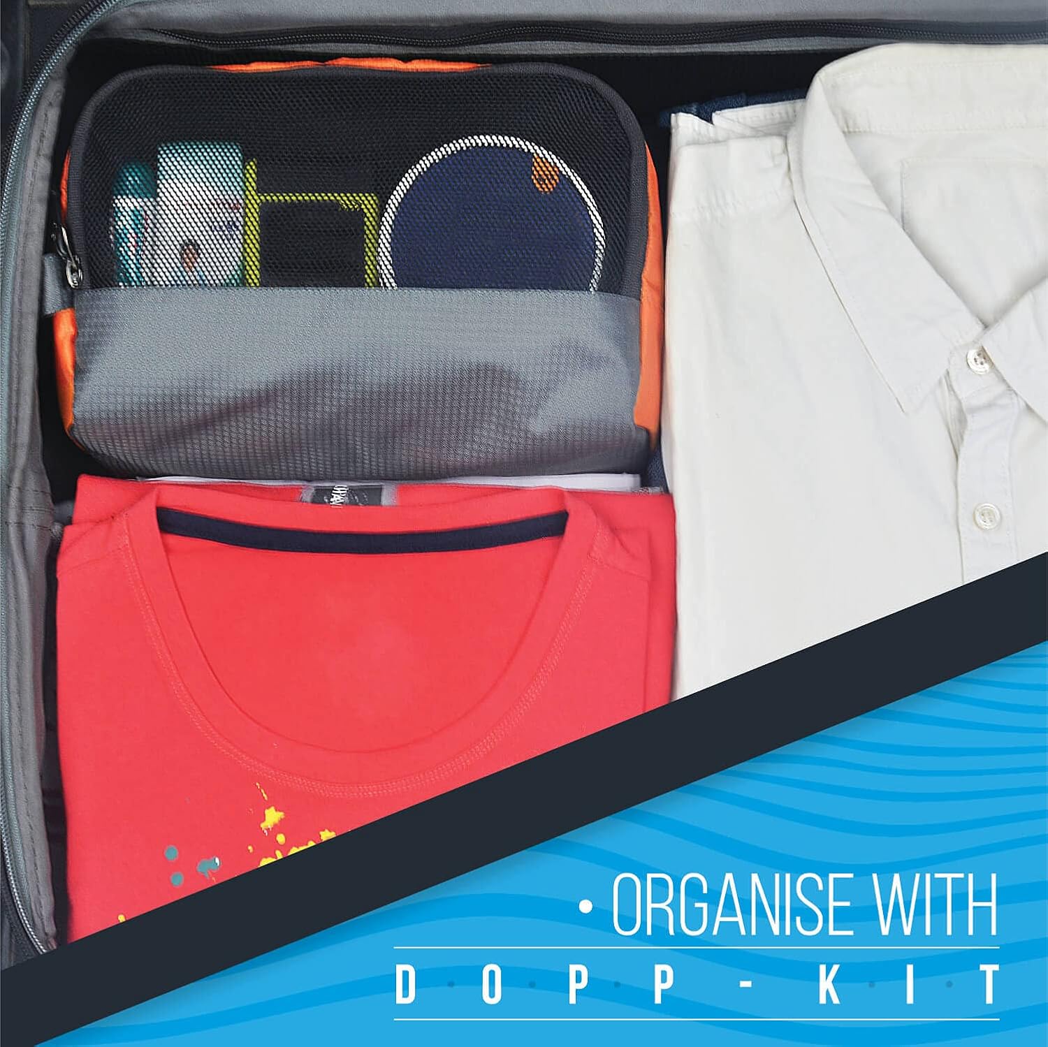 FATMUG Bolsa organizadora de artículos de tocador para viajes, bolsa de afeitado, estuche para kit Dopp para hombre (multiusos, multicolor),