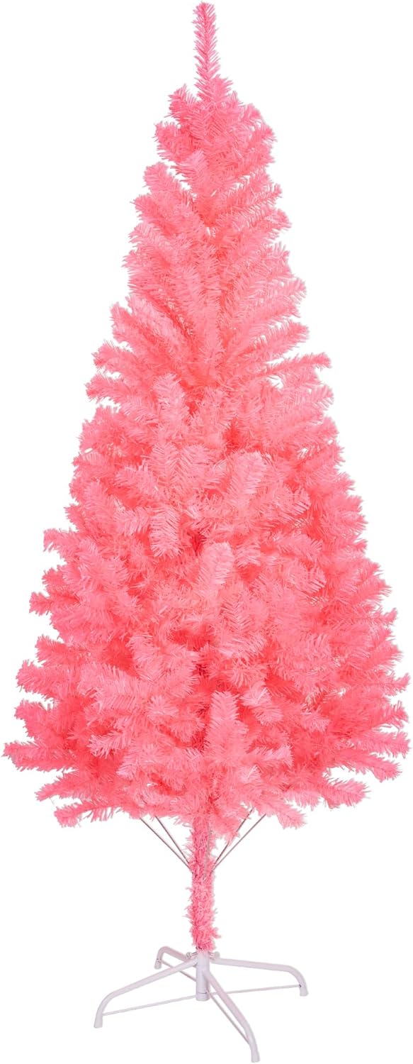 ALDRIMORE&LLY Árbol de Navidad artificial de 6 pies con 550 puntas de ramas y soporte plegable, árbol de Navidad de oropel completo con tecnología