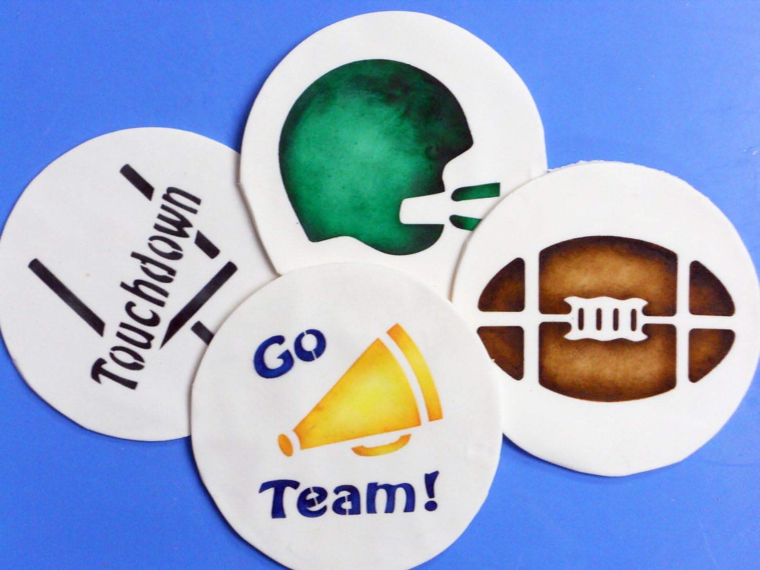 Designer Stencils Plantillas grandes de galletas de fútbol, beigesemitransparentes