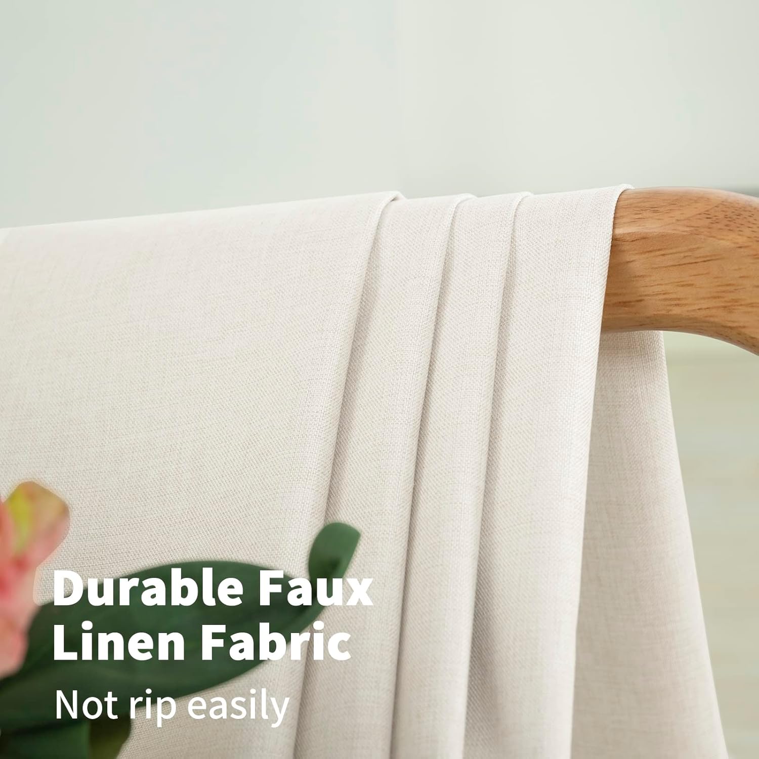 YoungsTex Cortinas opacas de lino para dormitorio, 108 pulgadas de largo, cortinas de lino para oscurecer la habitación con forro térmico y ojales