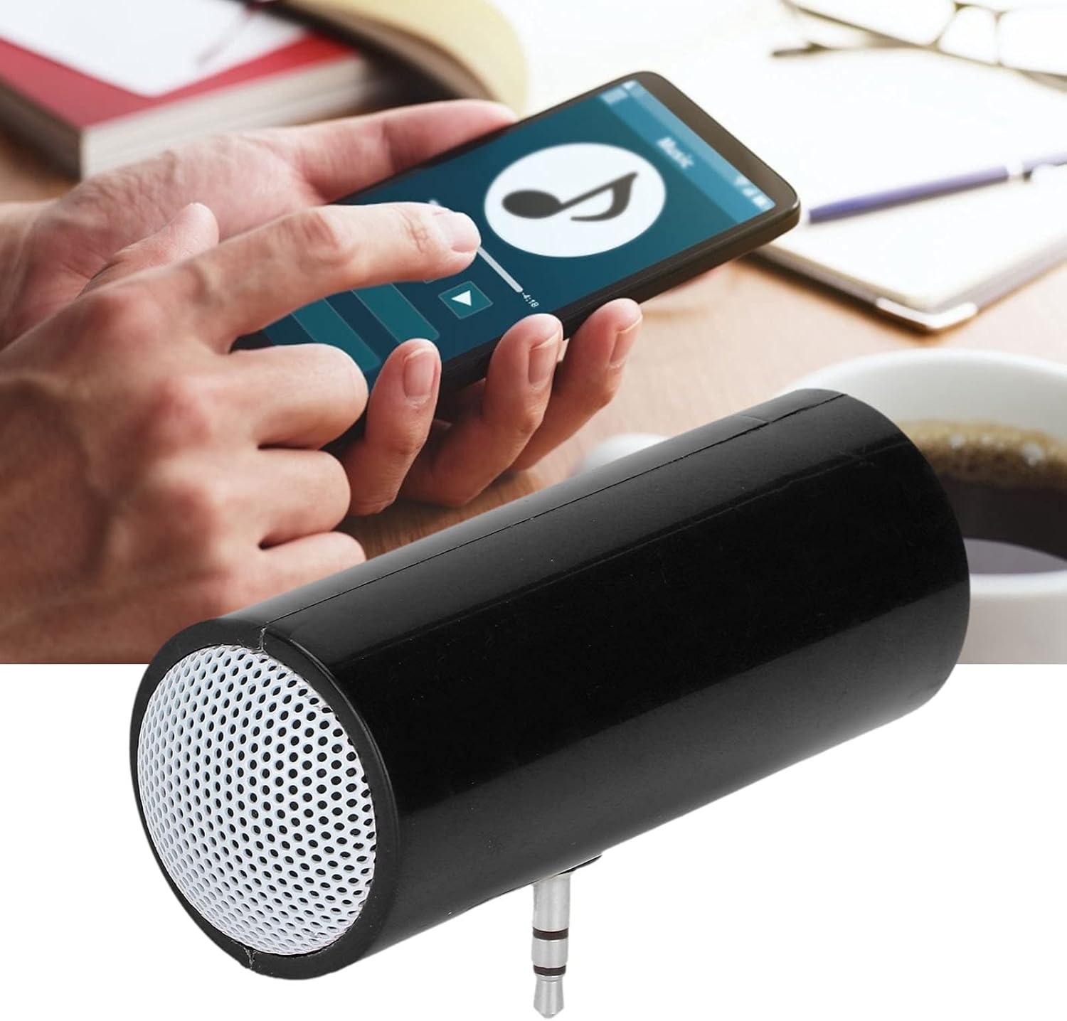 Diyeeni Mini altavoz portátil, altavoz enchufable con entrada de audio auxiliar de 0.138 in, altavoces de línea para teléfono inteligente,