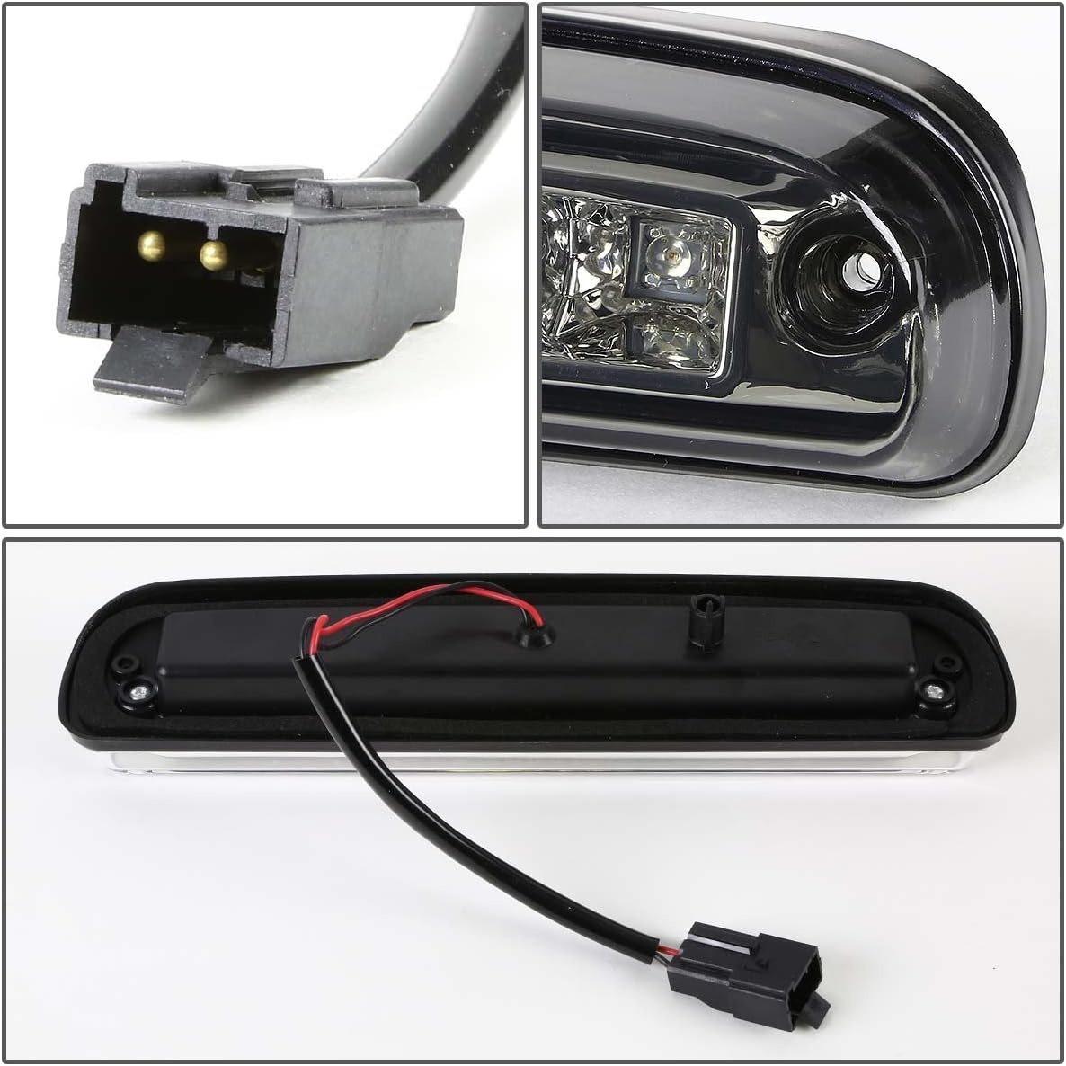 DNA MOTORING 3BL-FRAN93-LED-SM – Luz de freno LED para tercera cola con lente ahumada compatible con 93-11 Ranger  99-16 F250-F550 SD  01-05