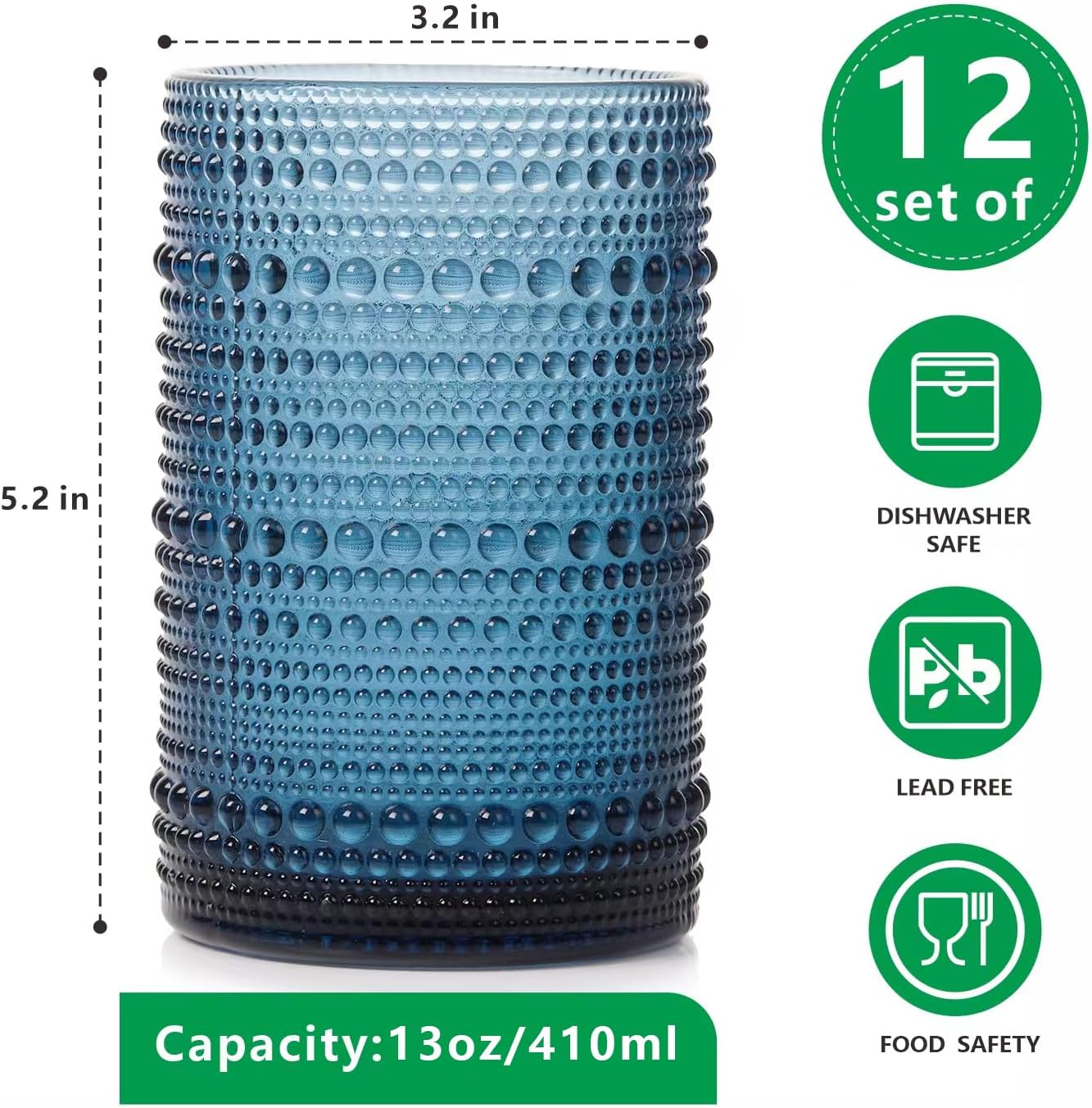 AWWAOOAWW Highball – Juego de vasos de 12 vasos de 14 onzas, juego de cristalería para cerveza, whisky, jugo, cóctel, leche, apto para lavavajillas,