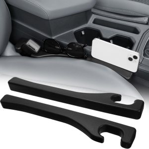 QUUREN Paquete de 2 rellenos de huecos para asiento de automóvil con agujeros para cinturón de seguridad, organizador de espacio para asiento de QUUREN Paquete de 2 rellenos de huecos para asiento de automóvil con agujeros para cinturón de seguridad, organizador de espacio para asiento de