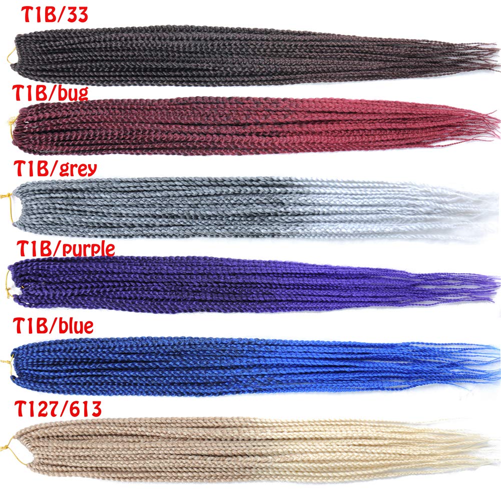 Mayloss 6 paqueteslote (14182430) pulgadas, 20 hebras por paquete de 3 extensiones de cabello de ganchillo trenzadas, 3 unidades, extensiones de