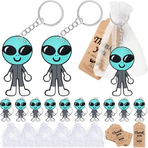 Paquete de 60 decoraciones de fiesta del espacio exterior para invitados, 20 llaveros de alienígena, 20 etiquetas y 20 bolsas de regalo para baby Paquete de 60 decoraciones de fiesta del espacio exterior para invitados, 20 llaveros de alienígena, 20 etiquetas y 20 bolsas de regalo para baby