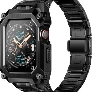 SUPCASE Unicorn Beetle – Carcasa de acero con correa para Apple Watch Series 98SE27654SE (1.771.73 pulgadas), funda protectora resistente de metal SUPCASE Unicorn Beetle – Carcasa de acero con correa para Apple Watch Series 98SE27654SE (1.771.73 pulgadas), funda protectora resistente de metal