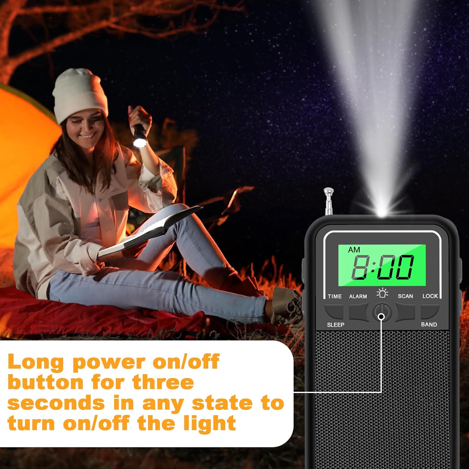 Radio portátil AM FM SW, radio transistor con linterna LED, radio a batería 2AA para recepción de largo alcance, radio Walkman de bolsillo de