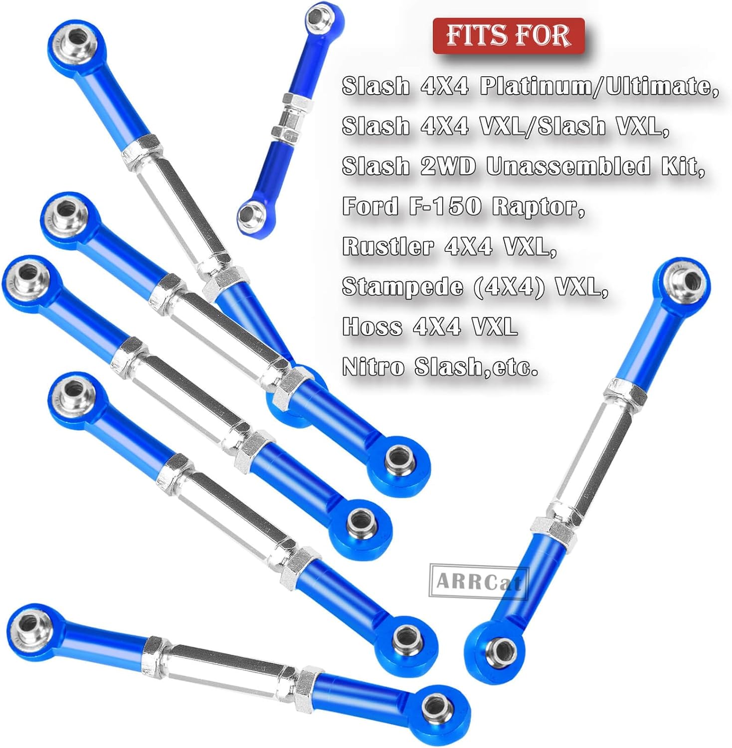 Piezas de mejora, tensores Camber Links para 110 Slash 2WD 4X4Rustler 2WD 4X4Hoss 2WD 4X4Stampede 2WD 4X4 RC camión, tensores ajustables de