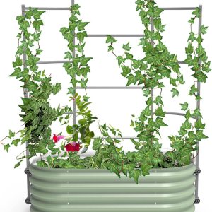 Vego garden Sistema modular de enrejado de pared, sección triple de 4.0 pies de largo para camas de jardín de 2.0 x 4.0 pies Vego garden Sistema modular de enrejado de pared, sección triple de 4.0 pies de largo para camas de jardín de 2.0 x 4.0 pies