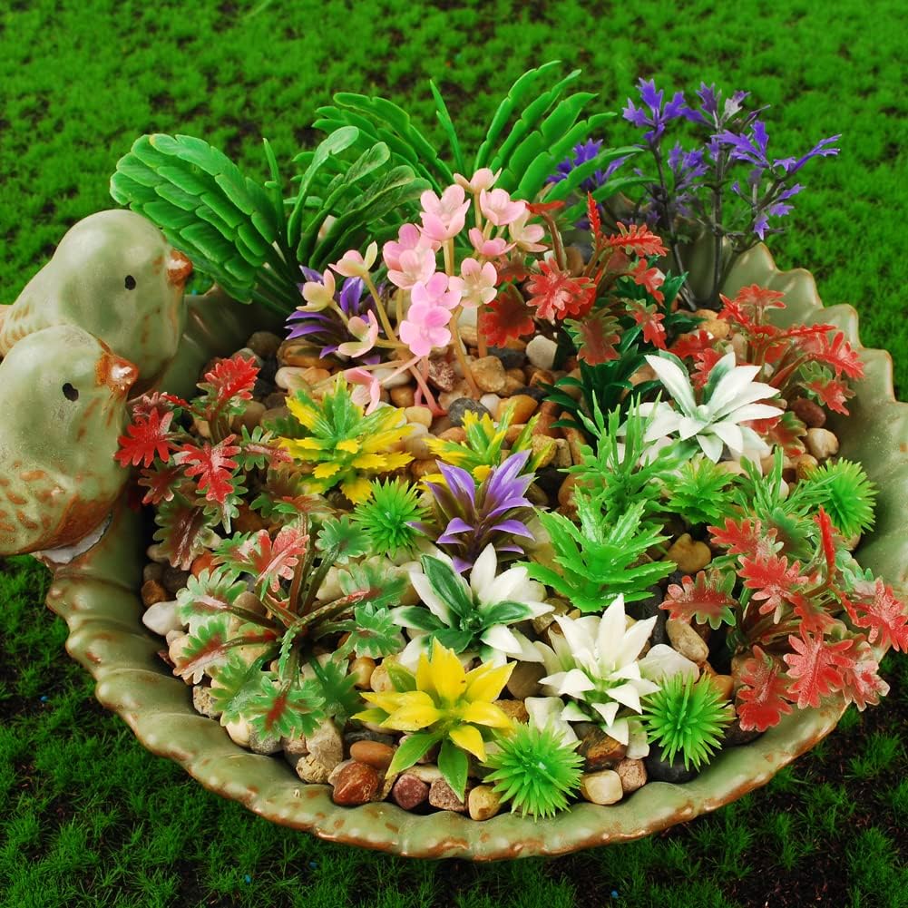 100pcs 1.57inch Color Mixto Mini Árboles Modelo Tren Paisaje Arquitectura Flor Modelo Paisaje Sin Soportes
