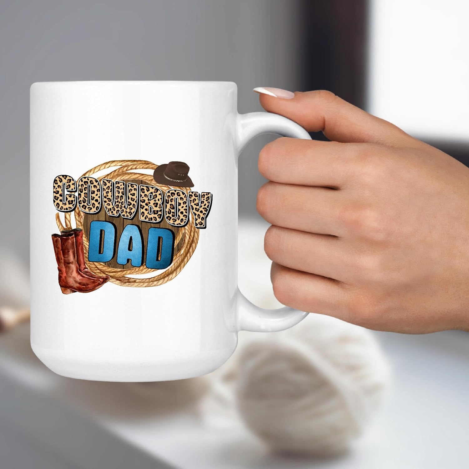 Cowboy Dad Gift Surprise Fathers Day For New Saddle Up Dada Love Western Dad 11oz 15oz White Coffee Mug