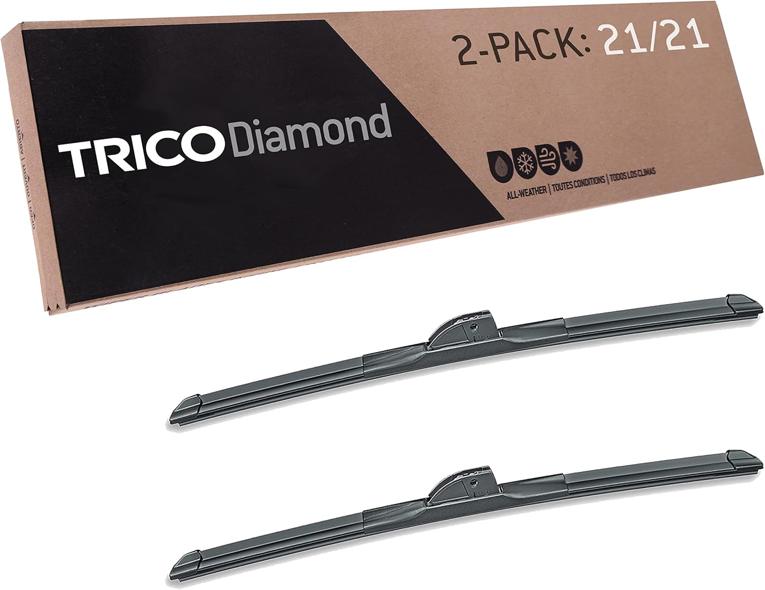 TRICO Platinum Paquete de 2 limpiaparabrisas de repuesto de 21pulgadas para automóvil, de alto rendimiento (25-2121)