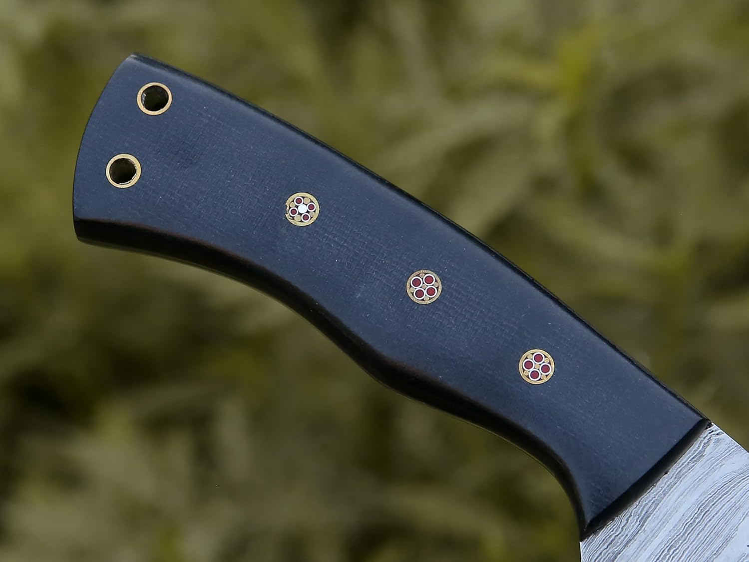 HMC – Cuchillo de acero de damasco, cuchillos de caza de hoja fija, cuchillo de caza de ciervos de espiga completa, cuchillo de manualidades de