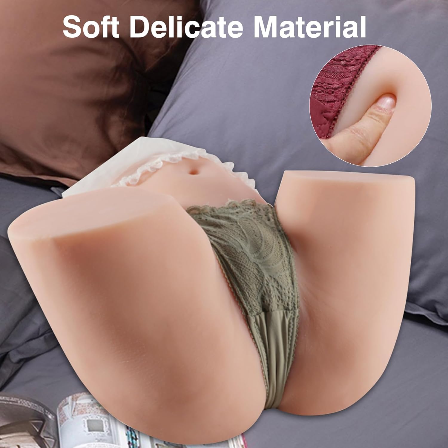 Muñeca sexual vibradora masturbadores masculinos con modos de vibración y gemido, bolsillo realista automático en el trasero, coño, manos libres,