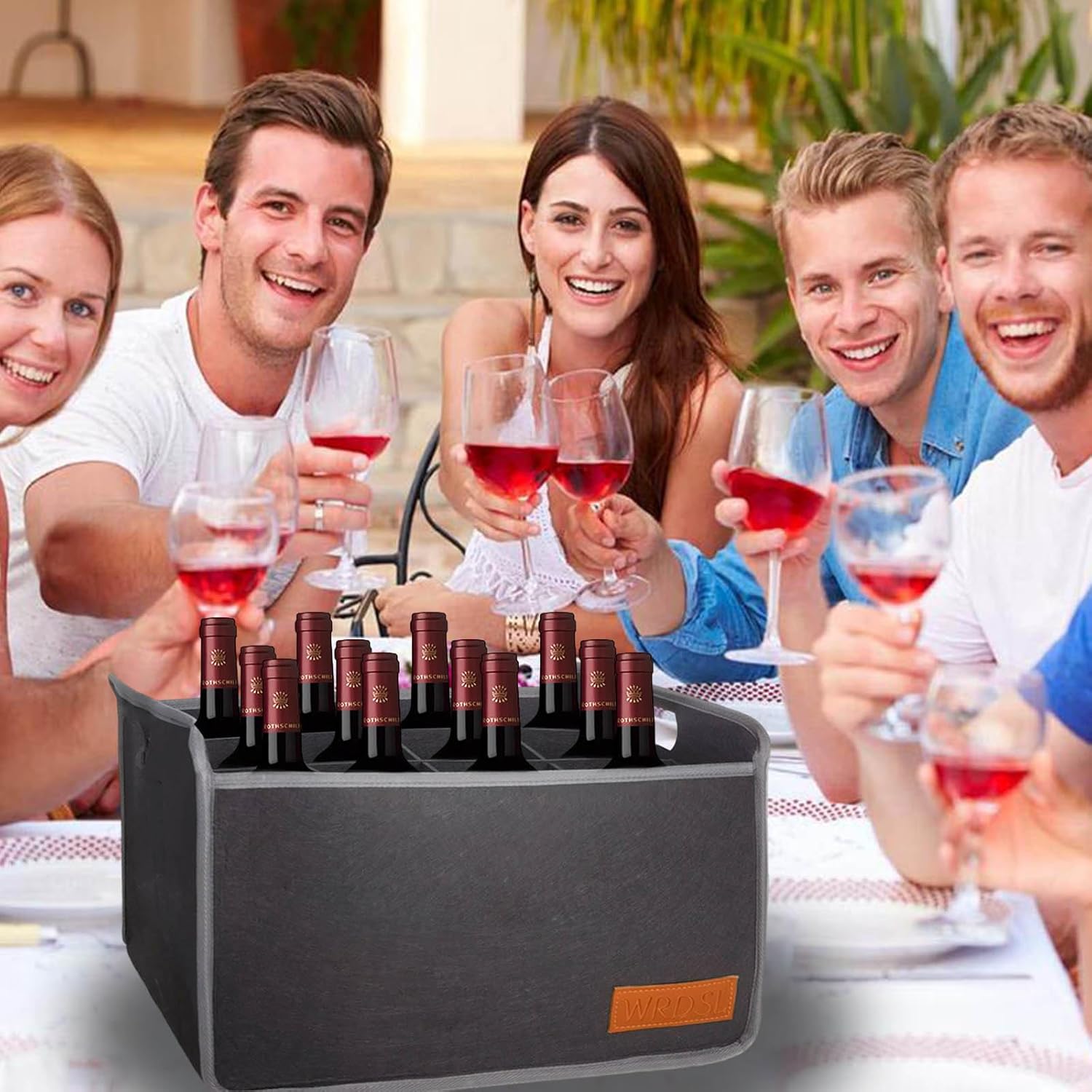 Bolsa de vino para 12 botellas, bolsa reutilizable para vino, bolsas de vino acolchadas térmicas aisladas para botellas de vino, viajes, campamento