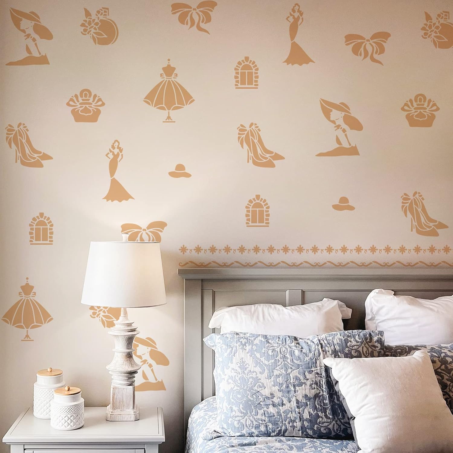 BENECREAT Plantilla de plástico de moda para mujer, vestido de perfume, plantilla de decoración de tacones altos, plantillas de pintura de dibujo