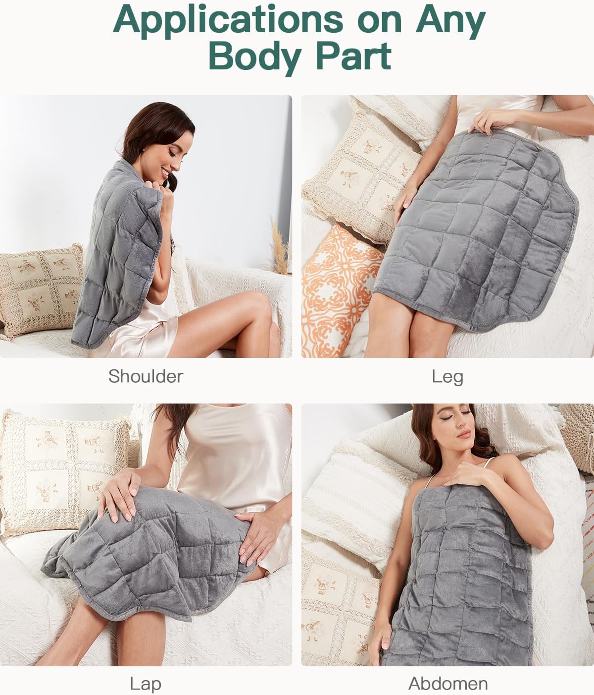 Lofus Manta con peso de 7 libras para adultos, transpirable y relajante manta con peso pequeña para viajes, relajación y siestas, lavable a máquina,