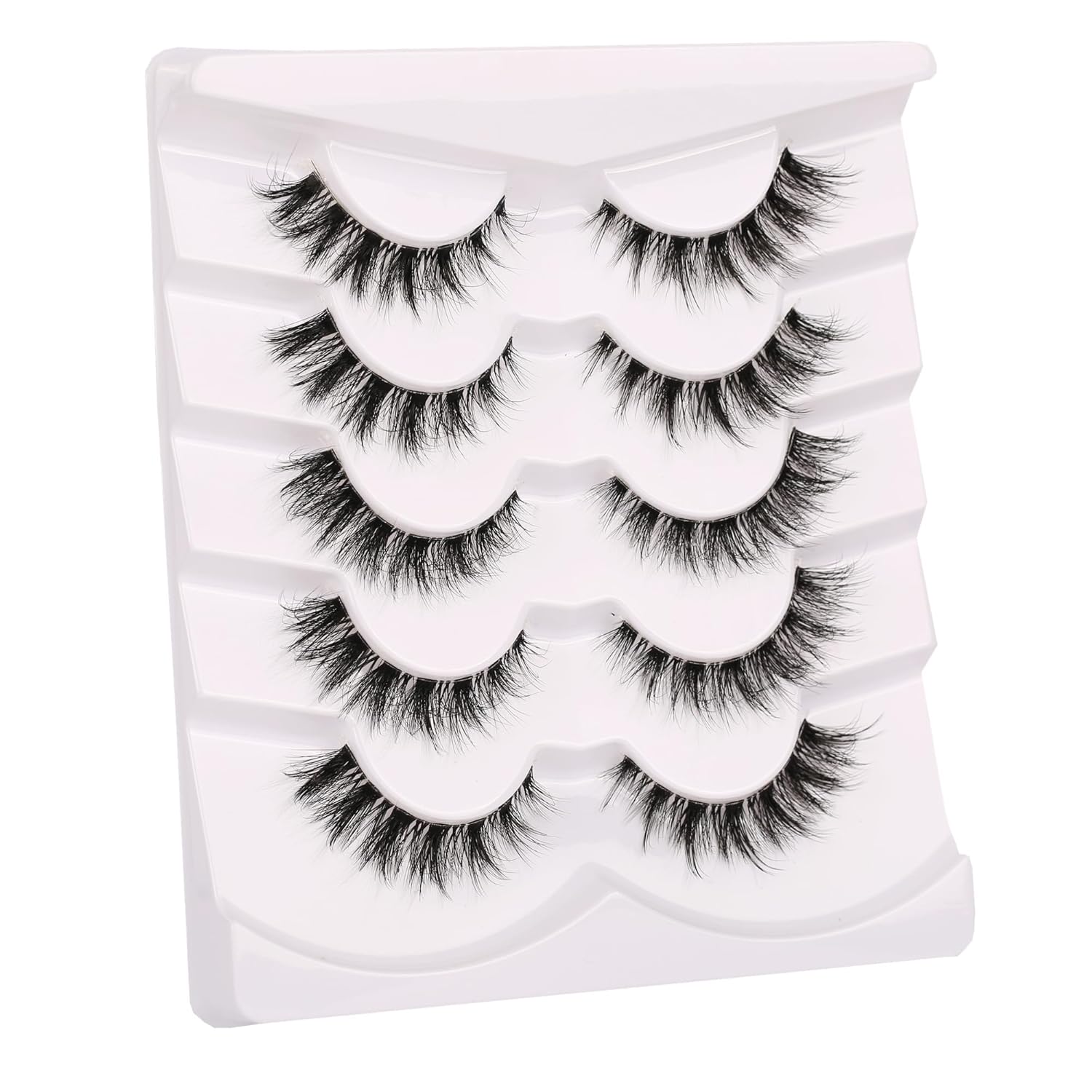 Gmagictobo Pestañas postizas naturales de ojo de gato, pestañas de banda transparente, esponjosas, finas, 3D, pestañas de imitación de visón,