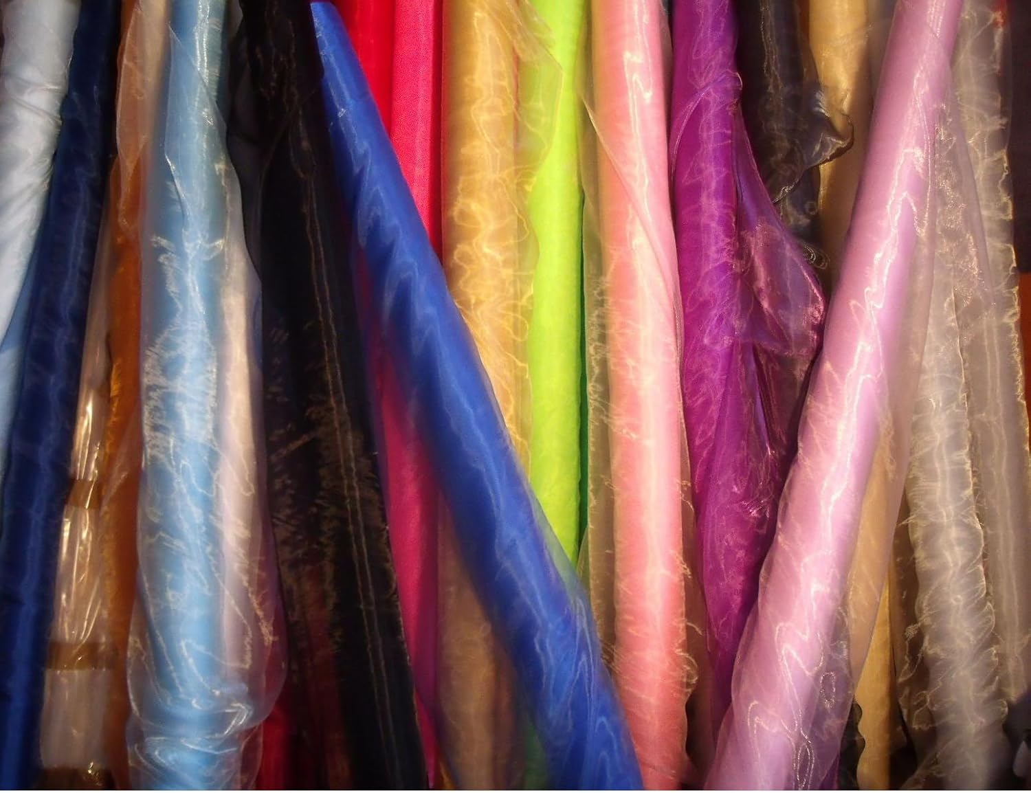 Paquete de 10 yardas de tela de organza transparente para vestidos de boda, moda, manualidades, decoraciones, seda brillante de 44 pulgadas, más de
