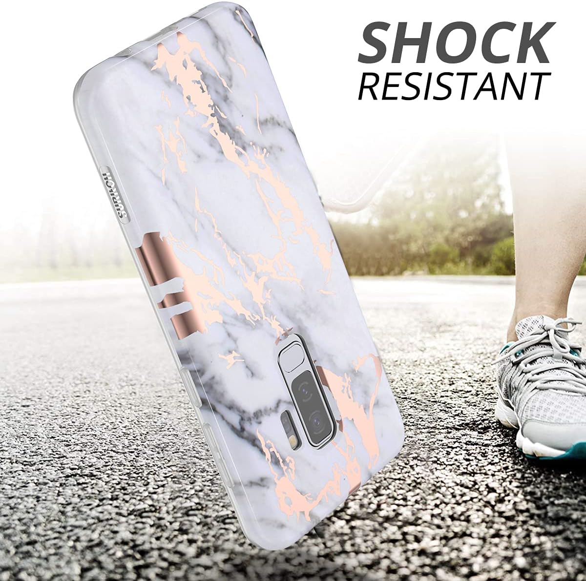 SURITCH – Funda para Galaxy S9 Plus de 6.2 pulgadas, (protector de pantalla integrado), protección de cuerpo completo a prueba de golpes,