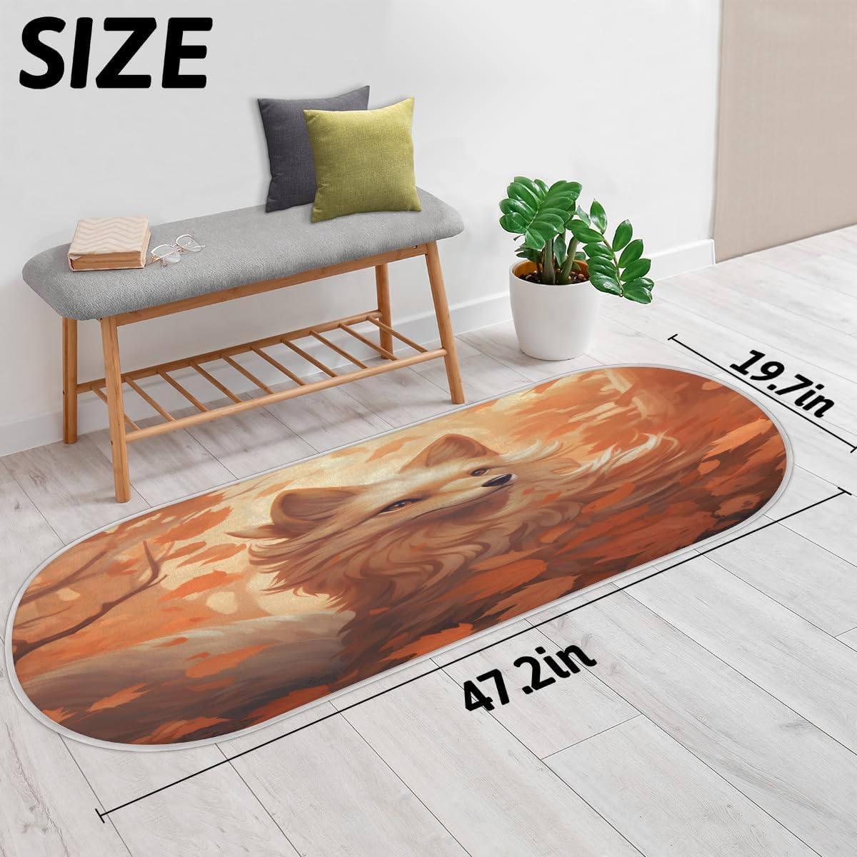 cfpolar Watercolro – Alfombra de baño de zorro de arce, antideslizante, tapete de baño de microfibra absorbente, tapetes y alfombras de cocina