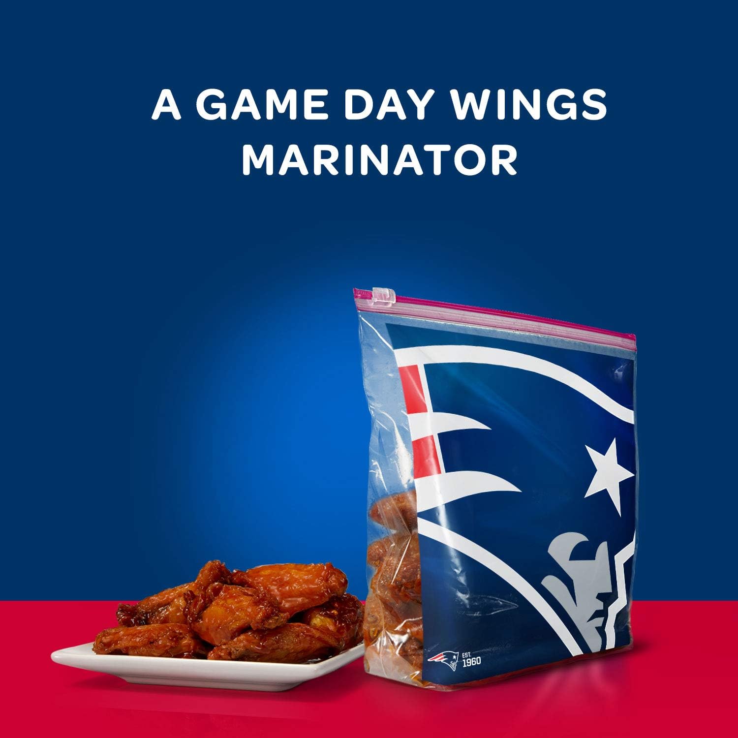 Ziploc Bolsas de almacenamiento con cierre deslizante, con diseño de la NFL, galón, 305562, 1