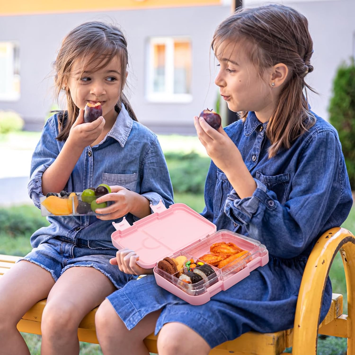 JOYHILL Lonchera para niños, lonchera Bento a prueba de fugas con 4 a 6 compartimentos, contenedores de almuerzo sin BPA Bento Box para adultos y