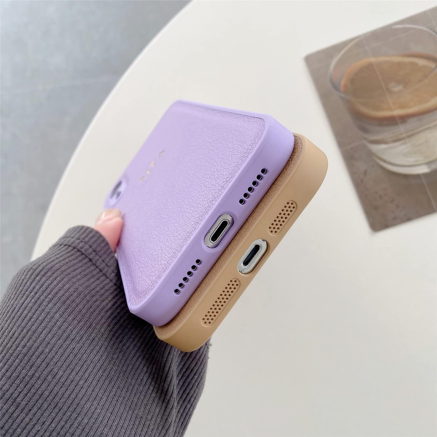 Personalizar – Funda suave de piel sintética con letras iniciales doradas y plateadas para iPhone 14, 12, Pro, Xs, Max, 13, Mini, 11 X, XR, 7, 8