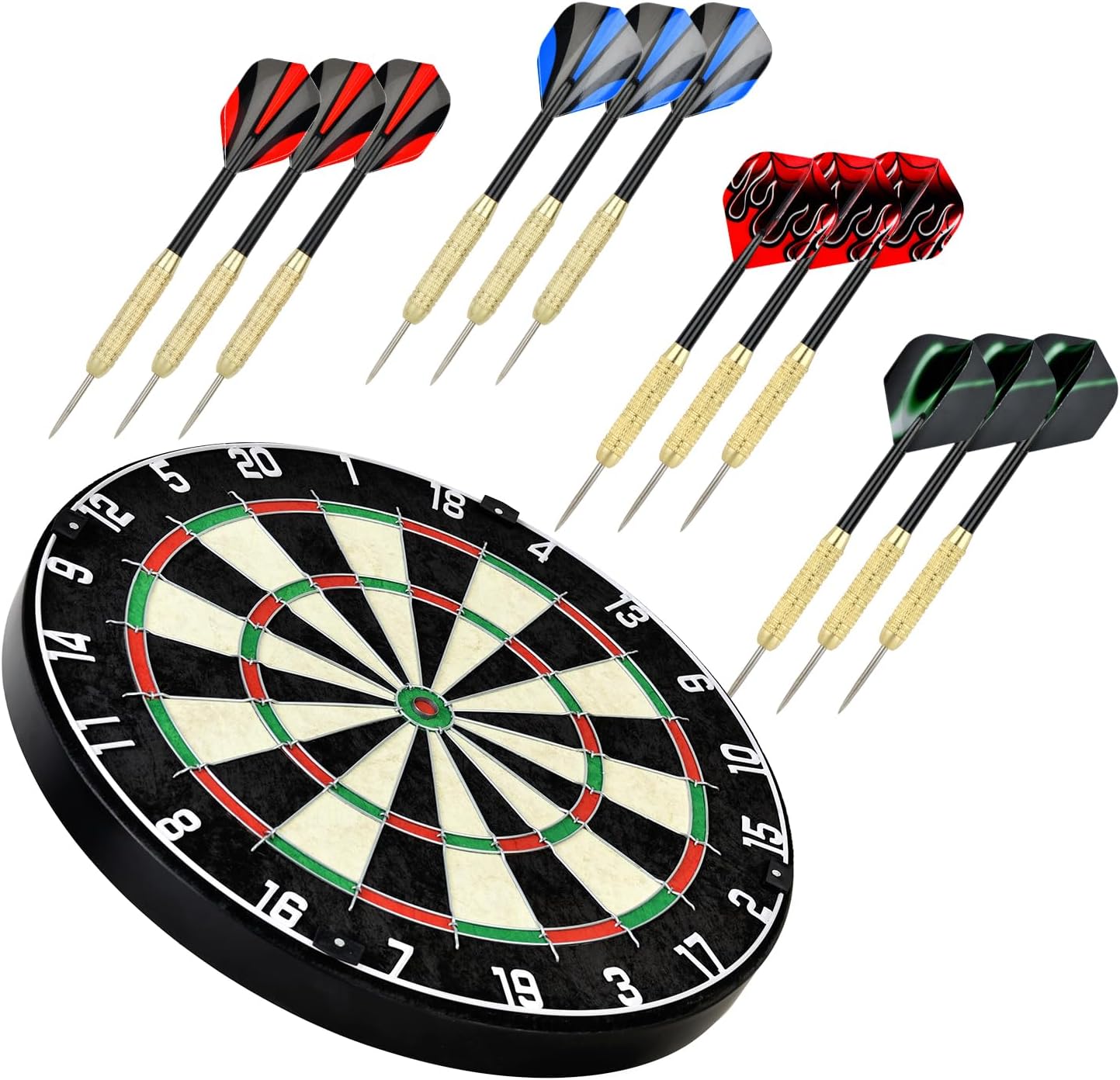 Linkvisions – Juego de dardos de goma EVA para diana de sisalcerdas y dardos de punta de acero de 0.63oz, opcional