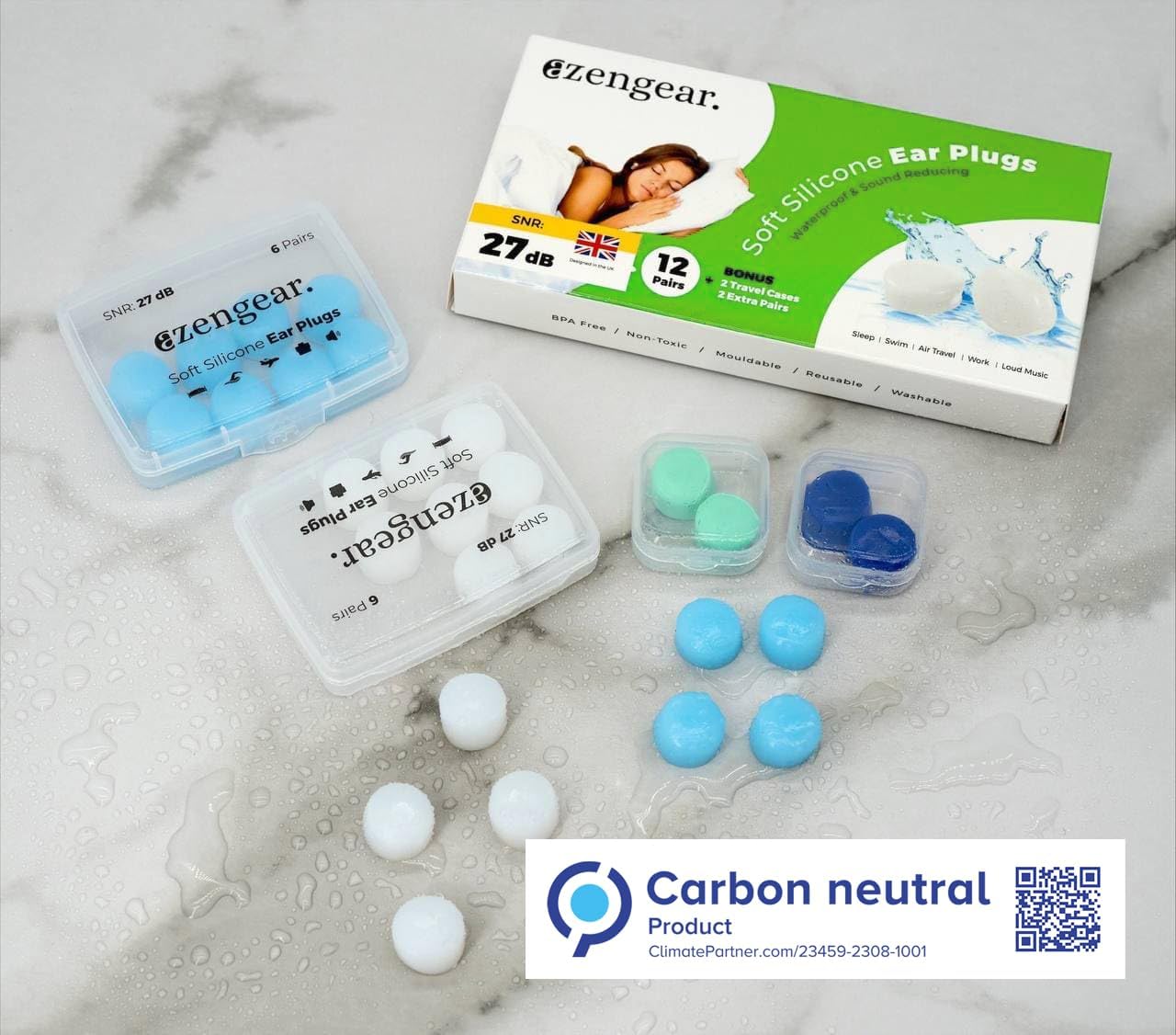 Tapones para los oídos para dormir (14 pares), tapones para los oídos de silicona suave, reutilizables, dormir, cancelación de ruido, natación,
