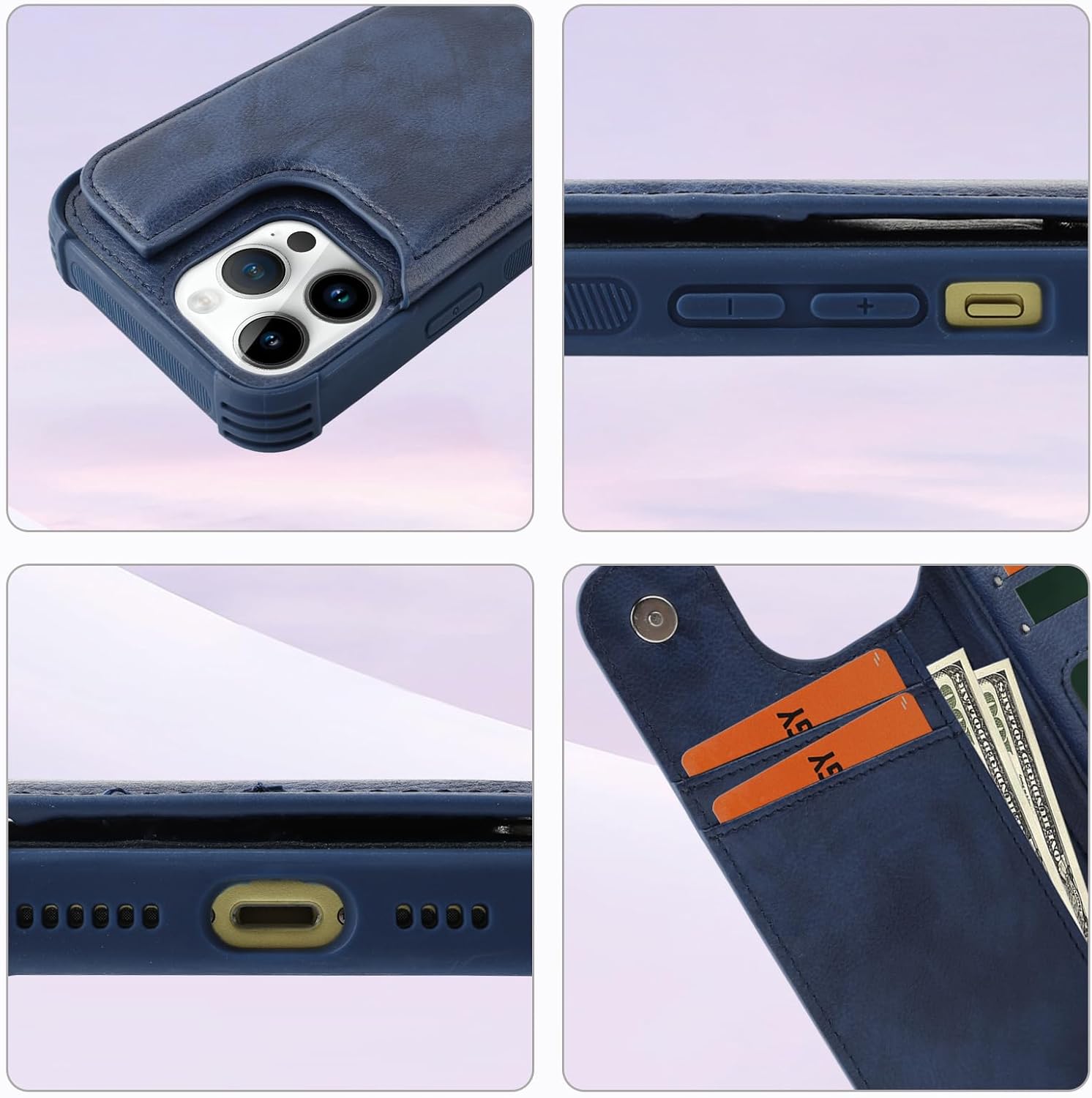 VANAVAGY Funda tipo cartera para iPhone 13 Pro Max para mujeres y hombres, funda de cuero con tapa para teléfono compatible con soporte magnético