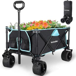 Carros plegables plegables resistentes para jardín, interiores y exteriores, con ruedas grandes, gran capacidad de 280 libras, mango ajustable para Carros plegables plegables resistentes para jardín, interiores y exteriores, con ruedas grandes, gran capacidad de 280 libras, mango ajustable para