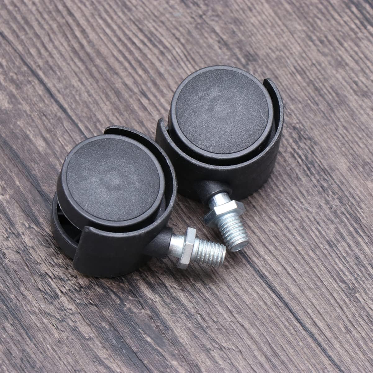2 piezas de rueda giratoria universal de base cuadrada rueda delantera rueda de repuesto para muebles cochecito (negro)