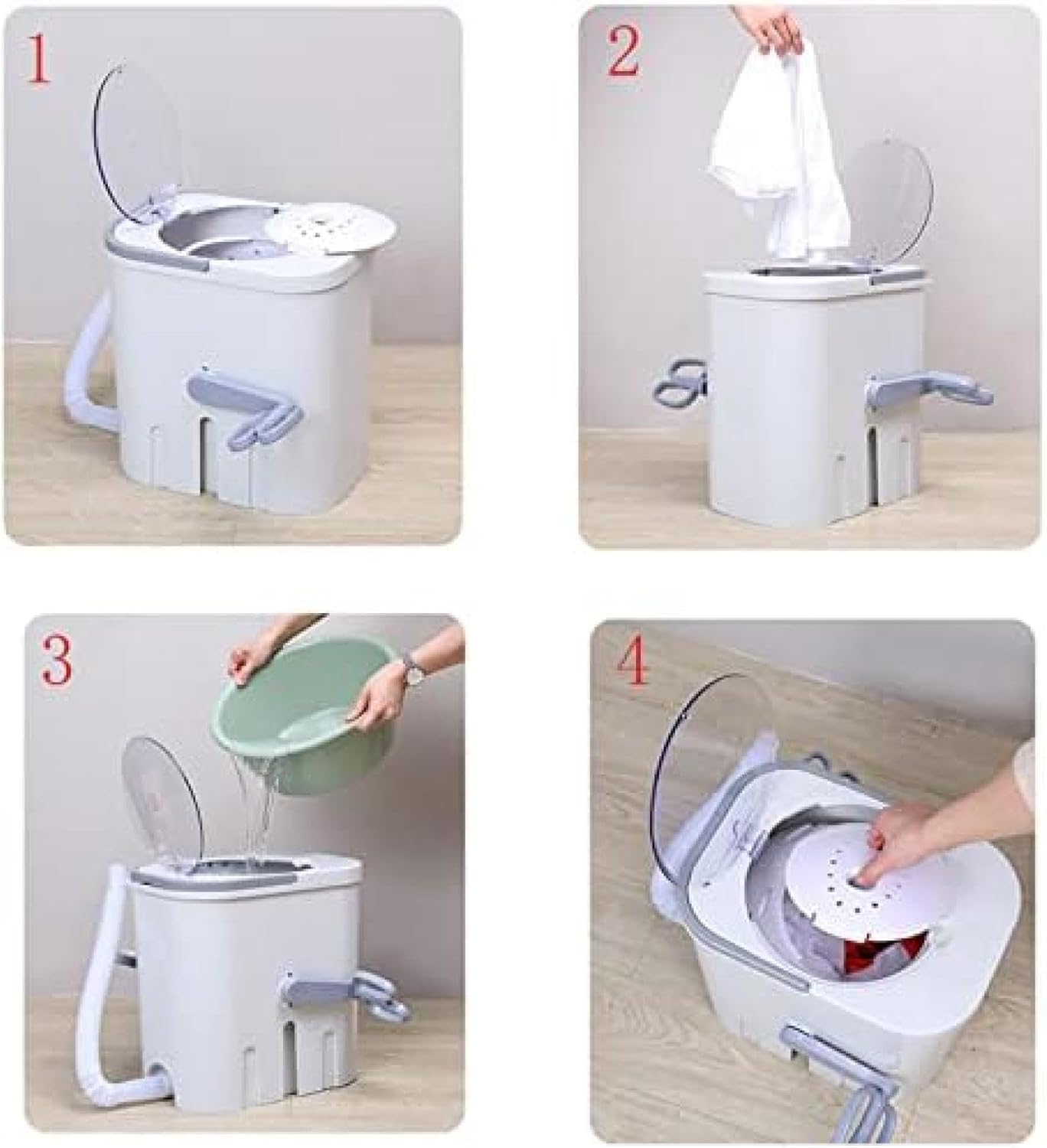 Mini lavadora manual portátil no eléctrica, lavadora giratoria de manivela compacta, alternativa de lavandería que ahorra trabajo, pequeña lavadora