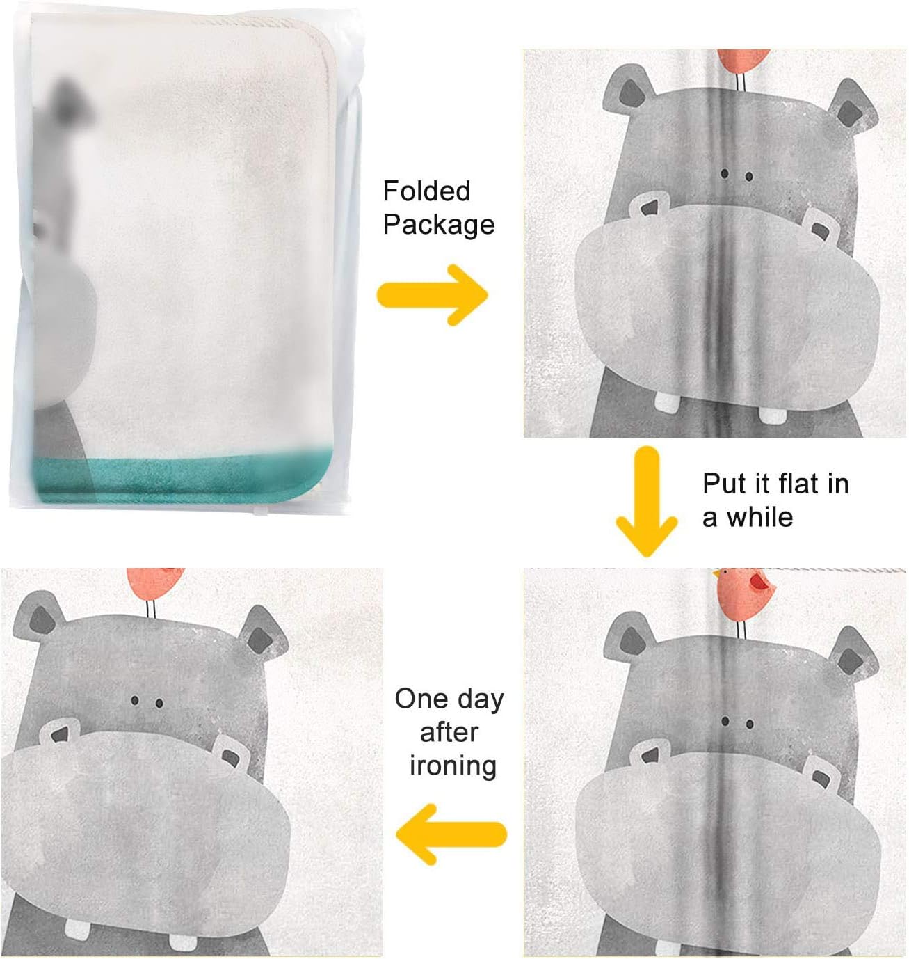 Britimes Bath Mats for Bathroom, Bathroom Mats Rugs No Silp, Funny Animal Hippo Washable Cover Floor Rug Carpets Floor Mat Bathroom Decorations