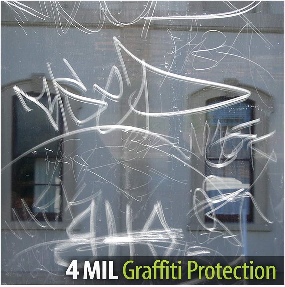 BDF AG4M – Película protectora de grafiti para ventana, 4 mil, transparente (60 pulgadas x 100 pies)
