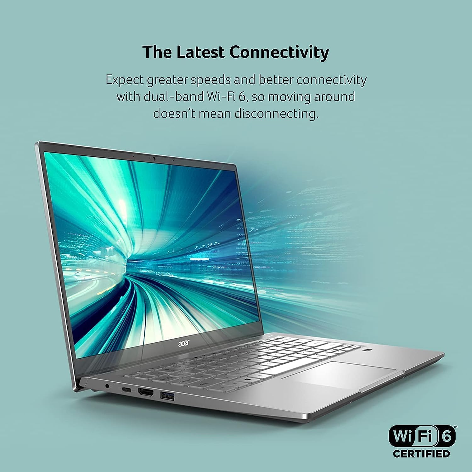 acer Swift 3 Ultra Light Laptop AMD Ryzen 7 5700U 8-Core Procesador 8GB DDR4 512GB NVMe SSD WiFi 6 Teclado retroiluminado lector de huellas
