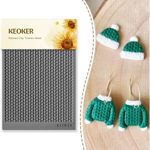 Keoker Hoja de textura de arcilla polimérica para Navidad, tapete de textura de arcilla navideña para hacer aretes, joyas, herramientas de aretes de Keoker Hoja de textura de arcilla polimérica para Navidad, tapete de textura de arcilla navideña para hacer aretes, joyas, herramientas de aretes de