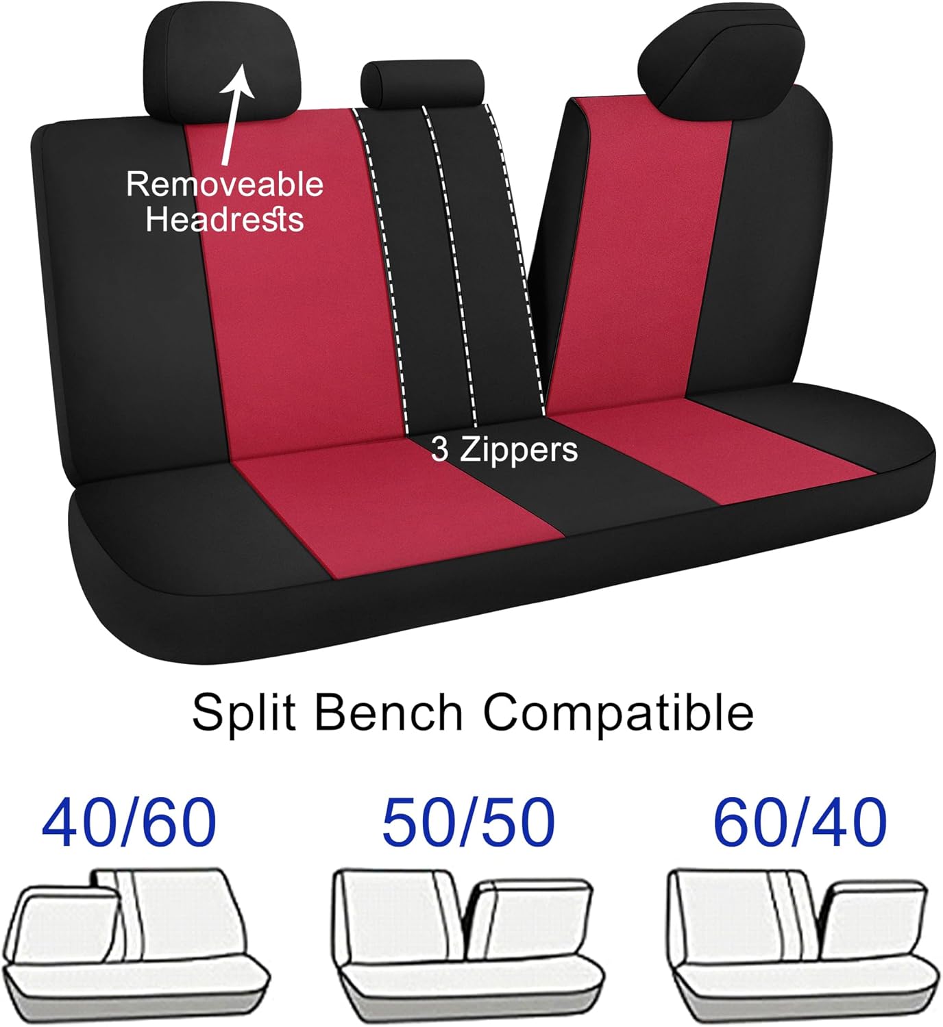 CAROMOP Funda impermeable para asiento de automóvil, fundas de asiento de neopreno para automóviles, fundas interiores de automóvil compatibles con