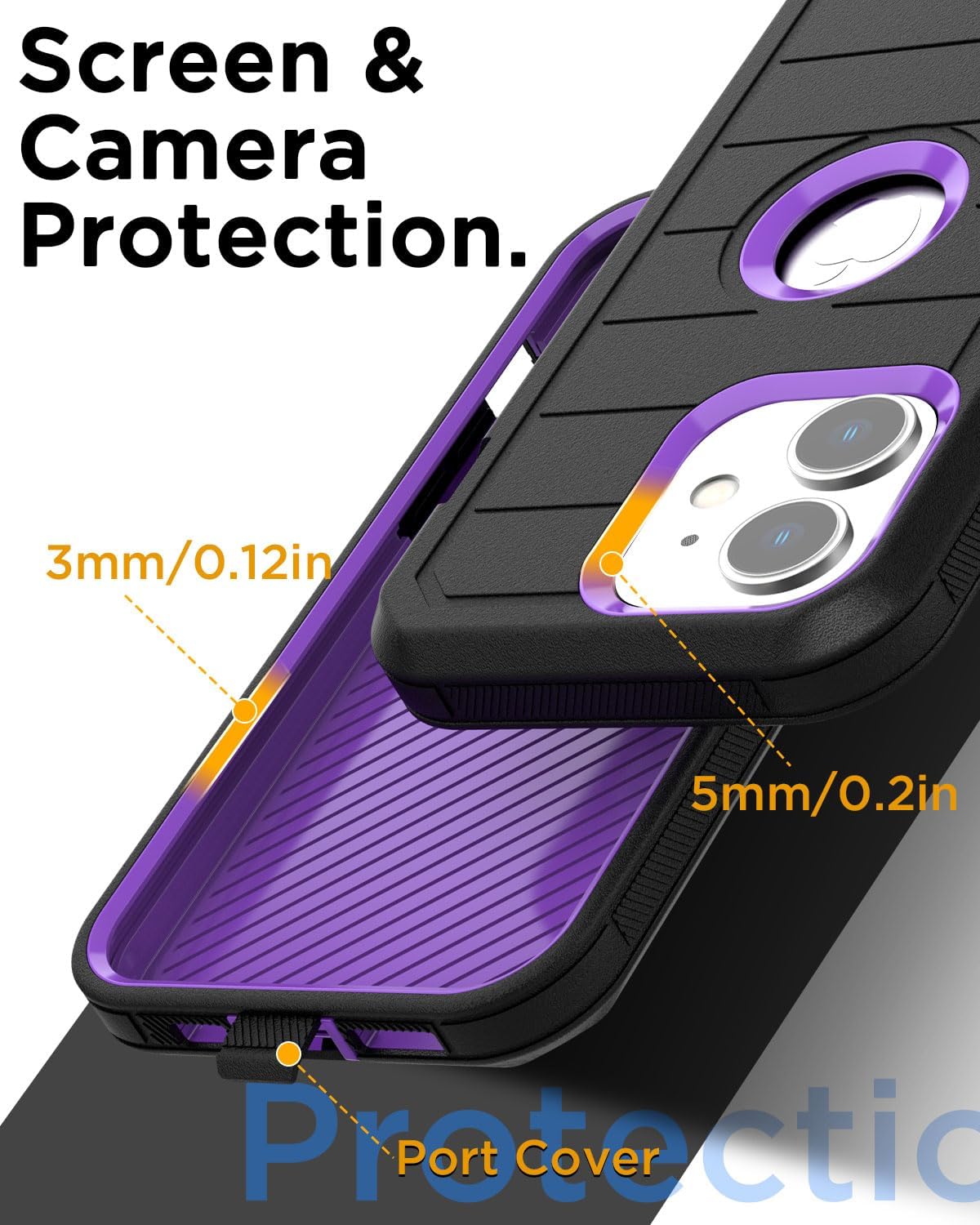 AICase Funda para iPhone 11, resistente protección contra caídas, cuerpo completo, resistente, a prueba de golpes, militar, resistente, duradera,