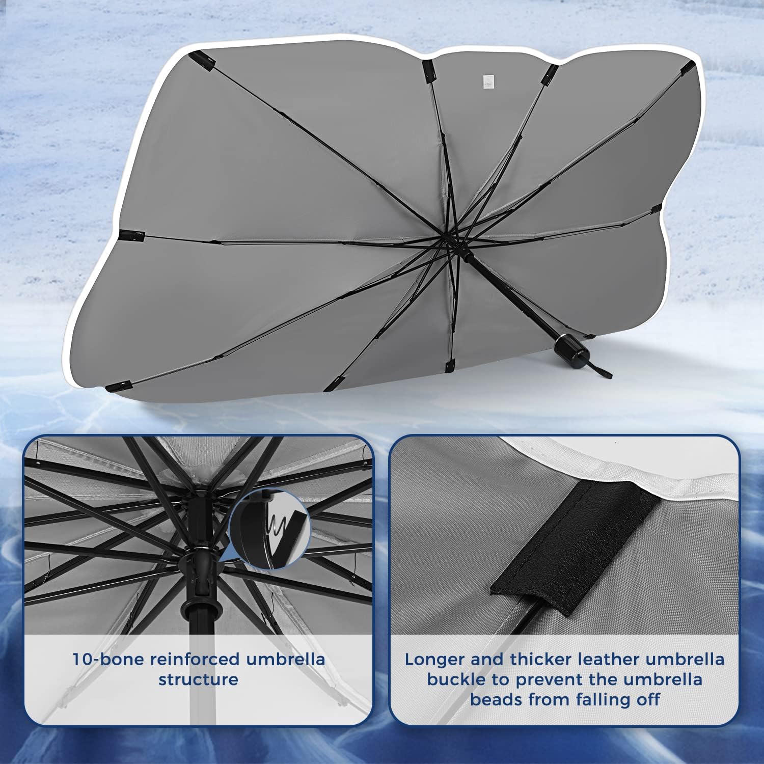 Parasol para parabrisas de automóvil, visera plegable, reflector de rayos UV, parasol para automóvil, camiones, SUV, mantiene el vehículo fresco,